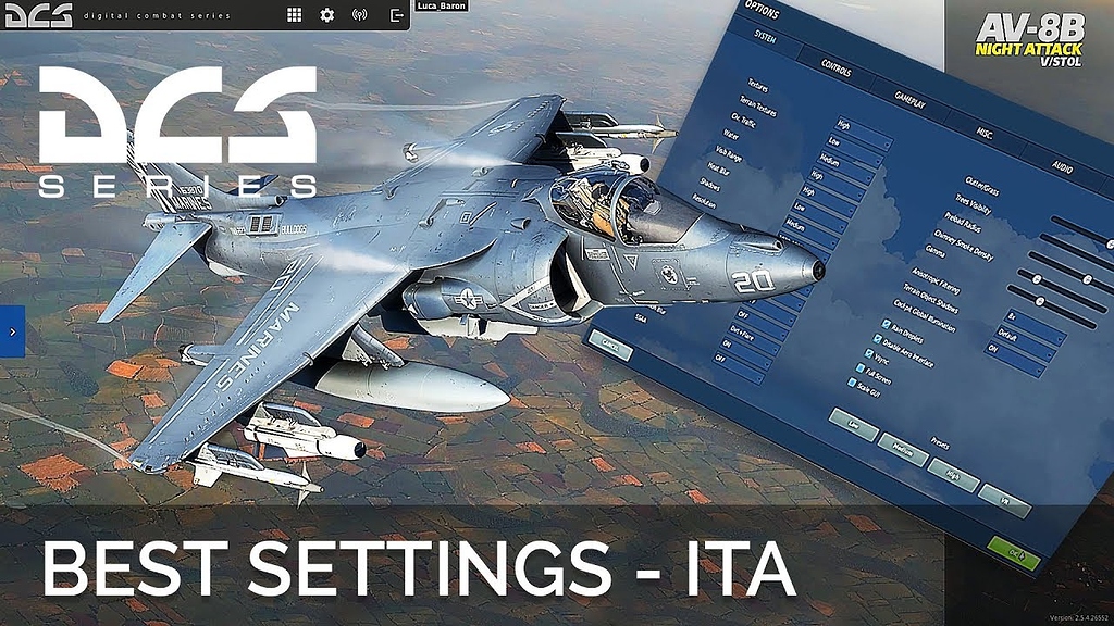 DCS PC setting tutorial ITALIANO & English Digital Combat Simulator